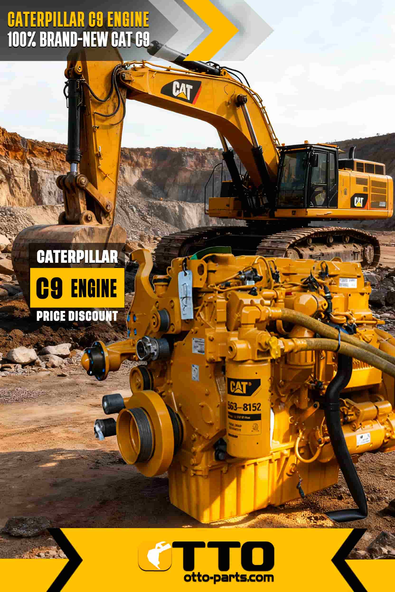 OTTO CATERPILLAR C9 ENGINE 100% BRAND-NEW CAT C9